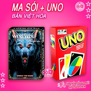 COMBO bài ma sói ultimate + UNO 110 lá việt hóa ma sói đầy đủ nhân vật lá bài cứng sắc nét