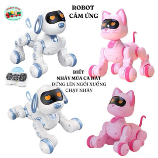 Đồ Chơi Robot Cảm Ứng Biết Đứng, Ngồi, Nhảy, Hát, Robot Thông Minh Chó Mèo, Robot Điều Khiển Từ Xa
