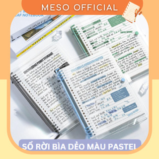 (CHỈ CÓ BÌA-GIẤY MUA RIÊNG) Sổ Bìa Còng, Vở Còng Bìa PVC Dẻo, Binder B5 A5 Màu Pastel MESO, Sổ Còng Klong Trong Suốt