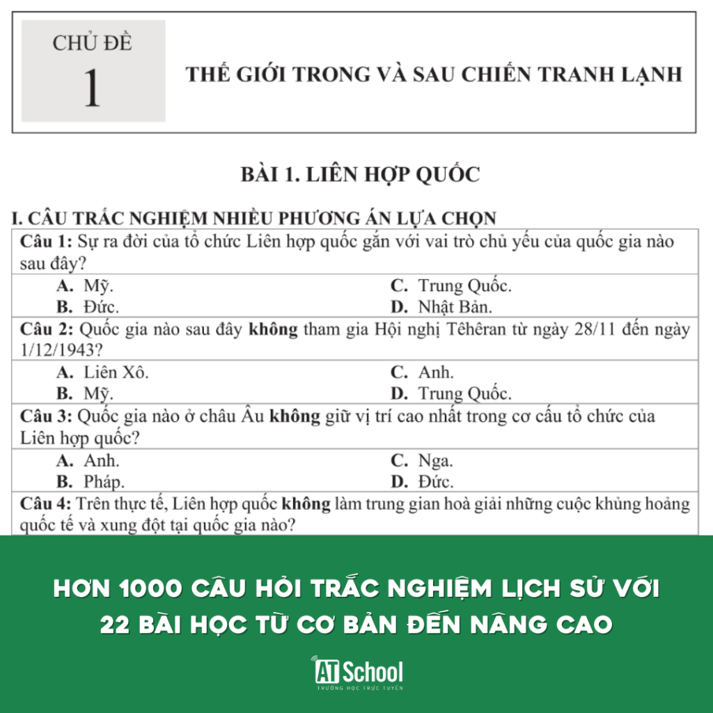 Sách Câu hỏi trắc nghiệm Lịch sử (theo chương trình mới) - ôn thi tốt nghiệp THPT, đánh giá năng lực | BigBuy360 - bigbuy360.vn