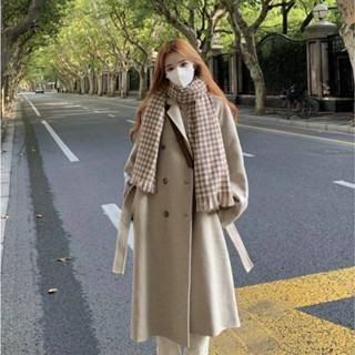 [Sẵn] Áo Khoác Dạ Dáng Dài Qua Gối Nữ Kiểu Form Rộng Có Bigsize Hàn Quốc Mùa Đông Nữ Chali AD2112