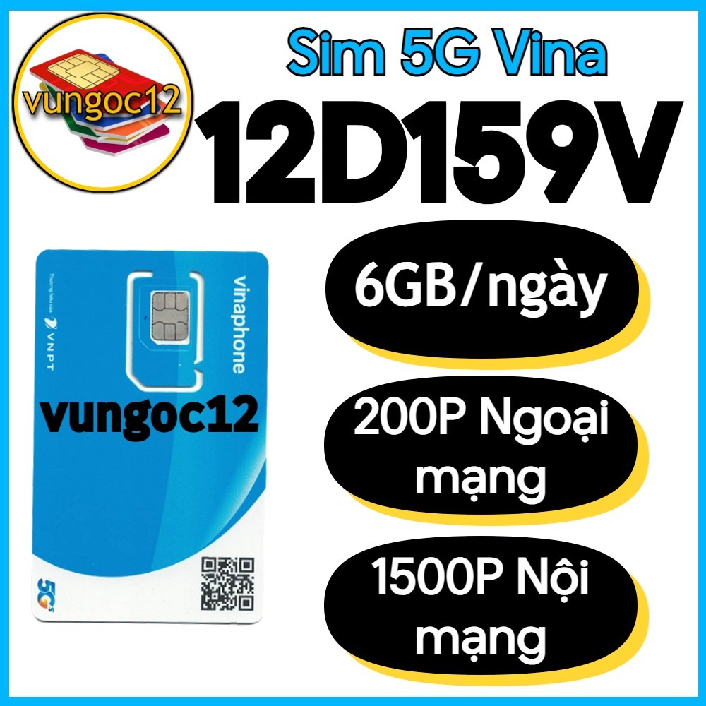 SIM 4G VINA D159V U1500 FHAPPY 12TD49 BIG50Y D500 MIỄN PHÍ DATA NGHE GỌI 1 NĂM KHÔNG CẦN NẠP TIỀN