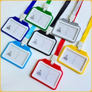  Dây đeo thẻ học sinh bảng tên nhân viên hai mặt trong suốt bao đựng thẻ ngang khích thước bỏ thẻ  8.5 x 5.4cm 