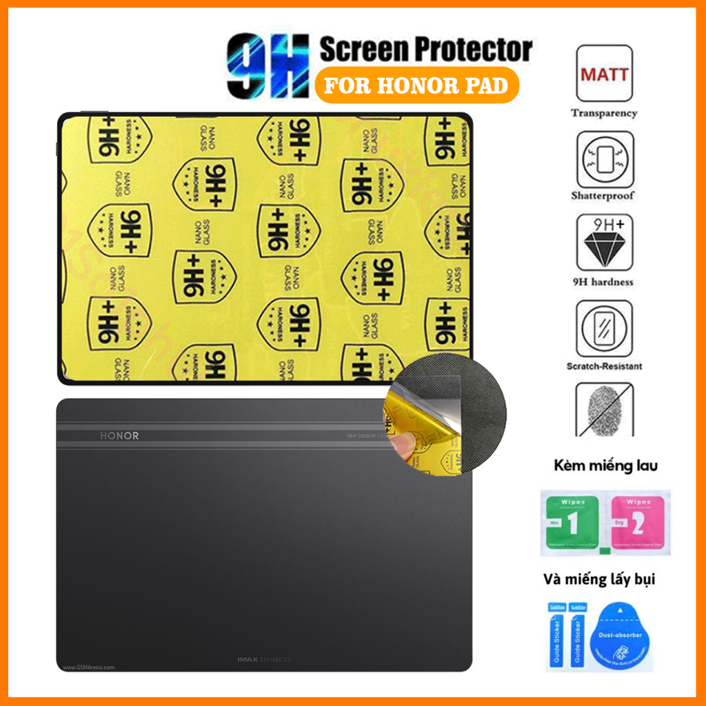 Dán màn hình Honor Pad X9 / Pad X8 pro / Pad V8 / Pad V8 Pro / Pad X8/ Pad X8 Lite, Nano 9H+ 0.3mm