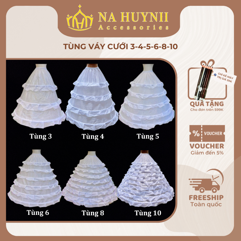 Tùng Váy Cưới, Tùng Cô Dâu,Tùng Phồng, Tùng 3-4-5-6-8, Tùng Váy Cô Dâu, Phụ Kiện Cưới Cô Dâu,Na Huynh Phụ Kiện Cưới