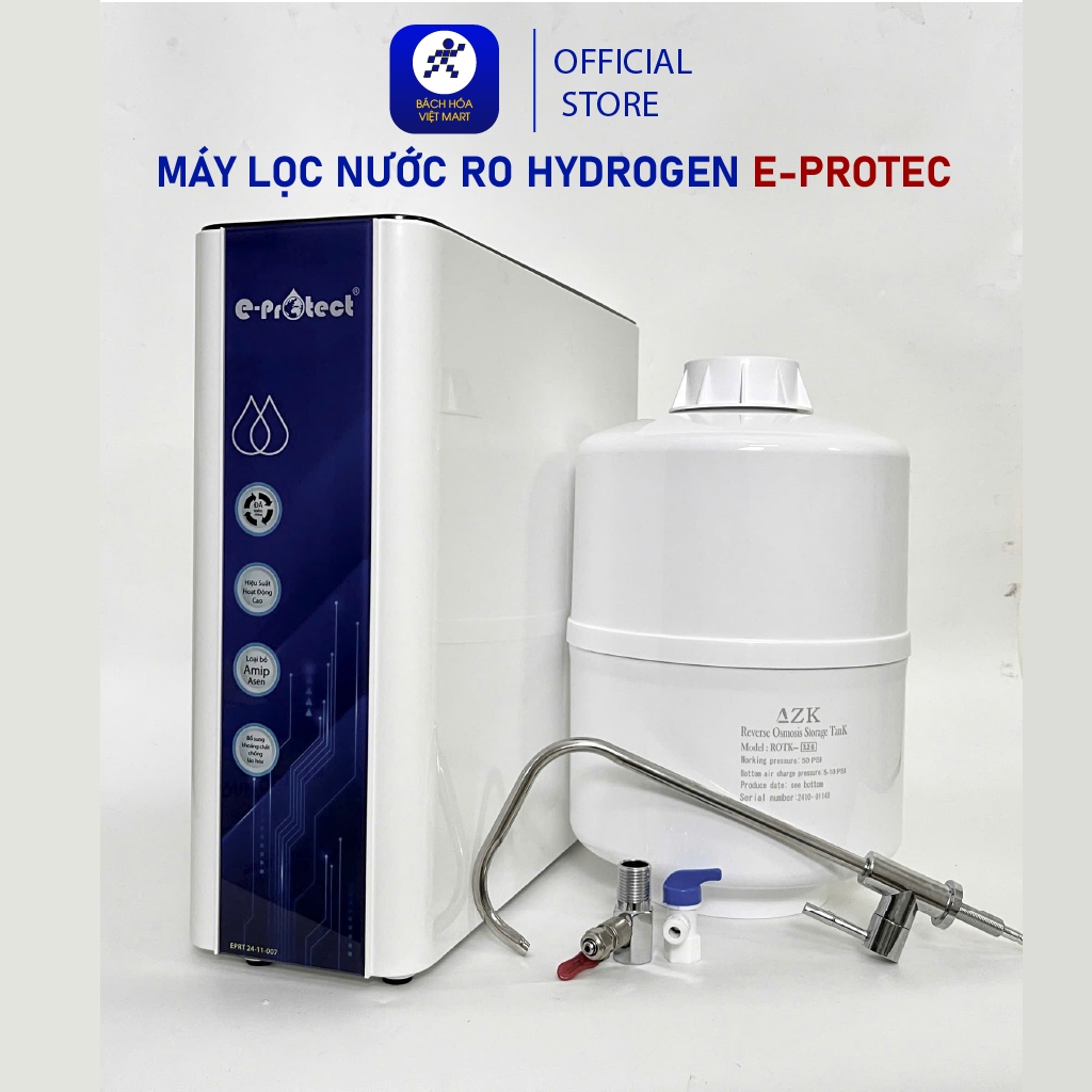Máy lọc nước RO E-PROTECT có HYDROGEN cao cấp sử dụng gầm tủ, lắp gầm bếp bảo hành 24 tháng