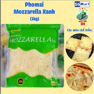 Phô Mai Sợi Mozzarella Xanh - Phô Mai Kéo Sợi Túi Xanh 1kg [Ship Hỏa Tốc  1H HCM]