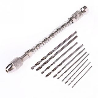 Khoan tay mini thủ công V1, tặng 10 mũi khoan hợp kim (0.5-1.5mm), dụng cụ đa năng cho thợ sửa chữa