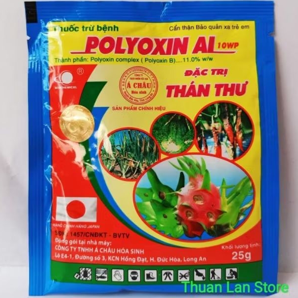 POLYOXIN AL 10WP Bảo Vệ Cây Trồng Tránh THÁN THƯ Trên Hoa Lan, Cây Cảnh Gói 25g