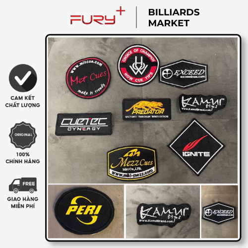 Sticker Thương Hiệu Billiards, Trang Trí Áo Đấu, Bao Cơ, Có Sẵn Miếng Dán Cực Chắc Chắn