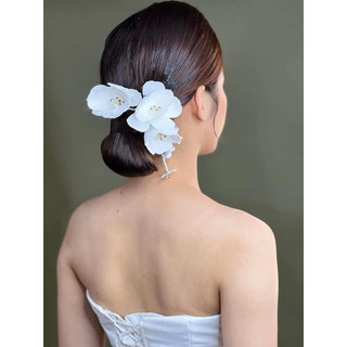 Set hoa kèm ruy băng lụa