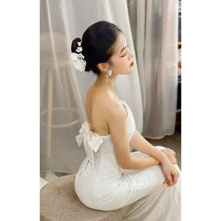 Set hoa kèm ruy băng lụa