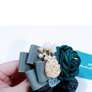 (Ảnh thật - Nobox) cẶp tóc handmade, cặp búi công sở tone xanh