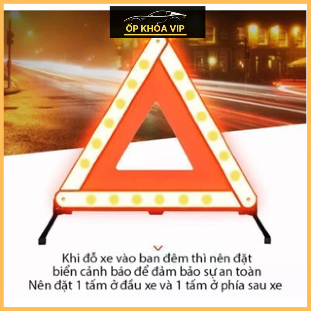 Biển Cảnh Báo Nguy Hiểm, Biển Tam Giác phản quang cảnh báo cho xe hơi gấp gọn tiện lợi By Ốp Khóa Vip