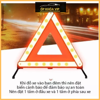 Biển Cảnh Báo Nguy Hiểm, Biển Tam Giác phản quang cảnh báo cho xe hơi gấp gọn tiện lợi By Ốp Khóa Vip