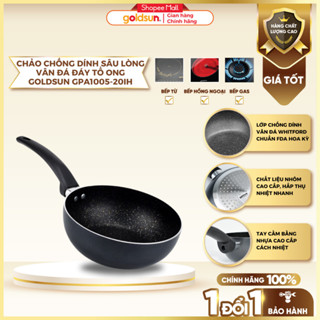  Chảo Chống Dính Sâu Lòng Goldsun Họa Tiết Vân Đá Đáy Tổ Ong Truyền Nhiệt Nhanh - GPA1005-20IH 