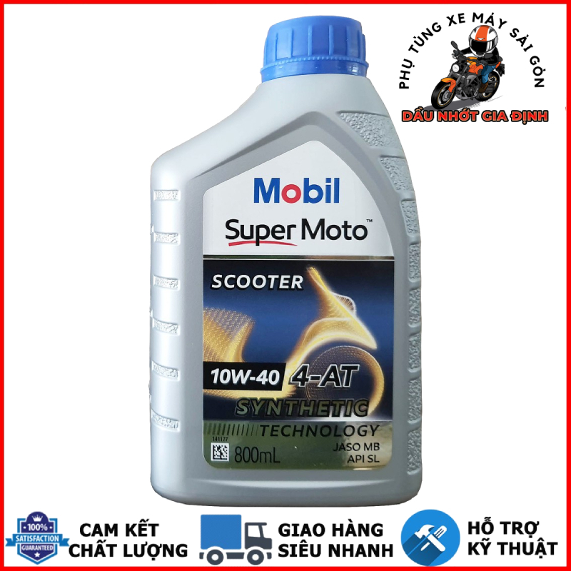 Nhớt xe ga Mobil Super Moto Scooter 10W40/10W30 chính hãng - Nhập khẩu Singapore