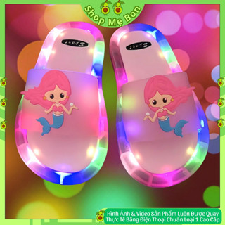 Dép Phát Sáng Đèn Led Nháy Trẻ Em Hình Nàng Tiên Cá Dễ Thương cao cấp new2024,Pin Lâu,Đế Chống trơn