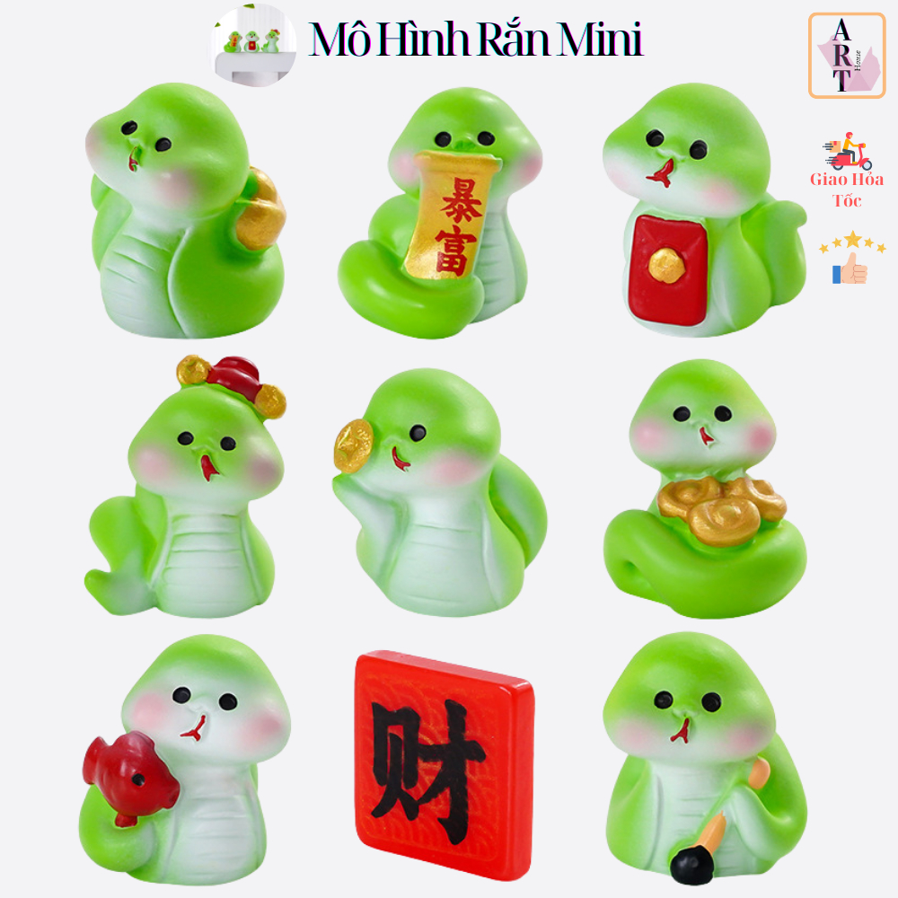 Mô Hình Rắn Mini Xanh Trang Trí Decord DIY