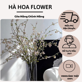 Cành hoa tuyết mai giả dài 1m2 cắm bình trang trí nhà cửa