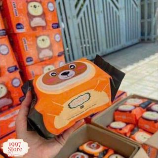 [ COMBO 10 ] Gói Khăn Giấy Ướt Gấu Nâu Phú Đạt , Siêu Tiện Lợi Không Mùi , Không Chứa Cồn, An Toàn Với Da Trẻ Em