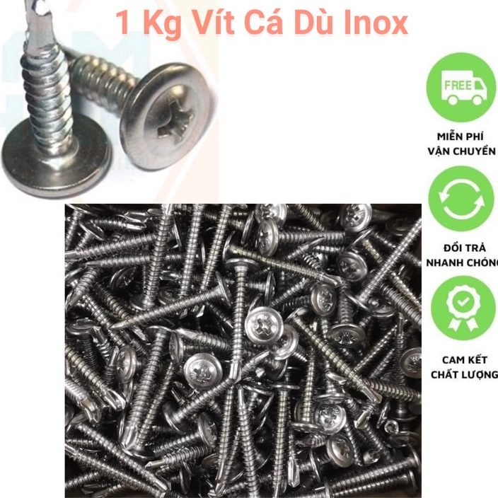 Vít tự khoan đầu dù inox (1kg/gói)