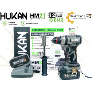 Máy khoan Hukan Gen2 Z1700 3 chức năng Lực siết 100Nm Có tạo xung chống lật cổ tay rút lỗi bê tông