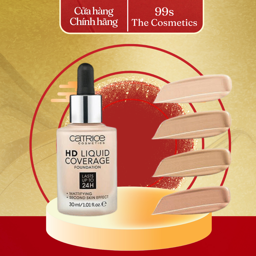 Kem Nền Catrice HD Liquid Coverage Foundation 24h 30ml của Đức Lớp Nền Hoàn Hảo