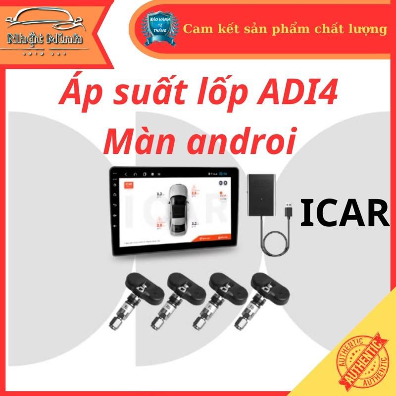 Bộ áp suất lốp ( Icar Adi4 ) Van Trong thích hợp màn Androi Hàng Chính Hãng