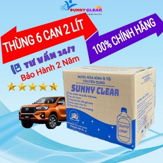 [GIẢM GIÁ]Thùng 6 Can 2 Lít Nước Rửa Kính Chính Hãng Sunny Clear Đổ Trực Tiếp,Không Cần Pha Thêm