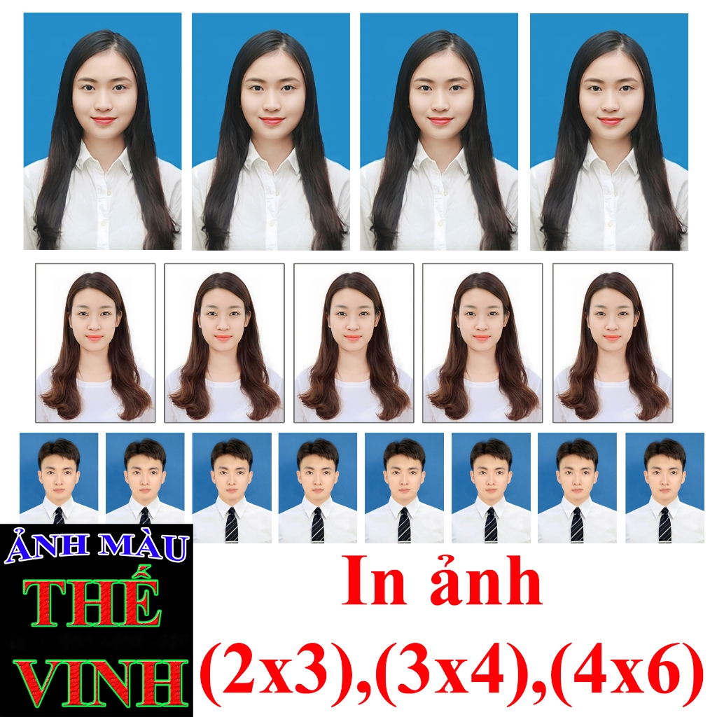 In Ảnh Thẻ 2x3, 3x4, 4x6, Ảnh Chất Lượng Cao, Màu Đẹp, Giao Nhanh 30 Phút Tại HCM - Ảnh Màu Thế Vinh