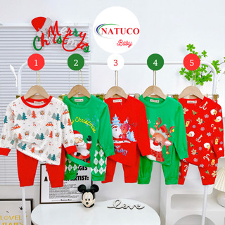 Bộ Quần Áo Dài Tay NOEL 2024 Vải Thun Lạnh Mềm Mịn Mát Cho Bé Trai, Bé Gái  0-8 tuổi 8-27Kg TD-008