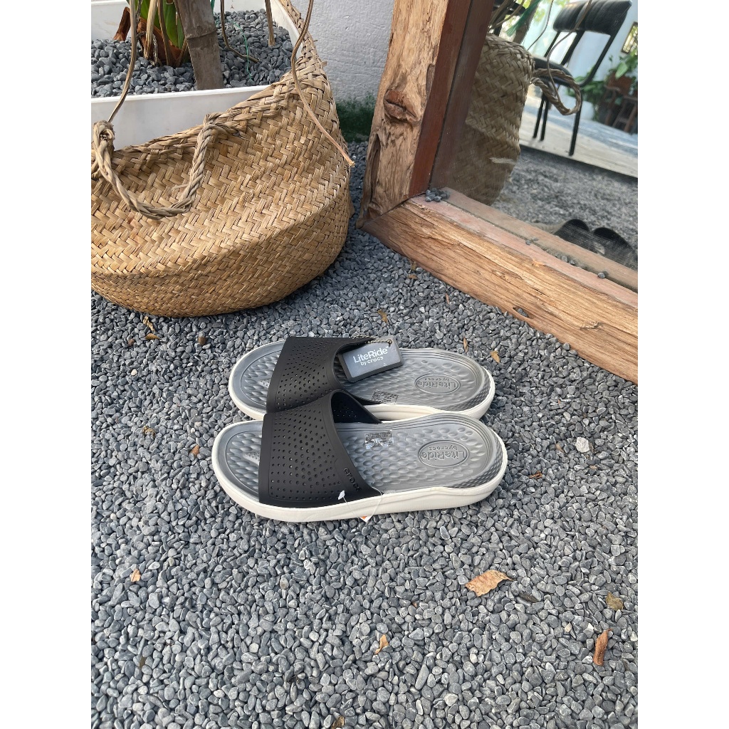 Dép Quai Ngang Cross Literide Nam Nữ Hồng Đen Siêu ÊM