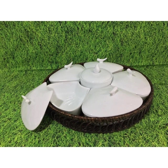 Khay đựng mứt gốm sứ Bát Tràng