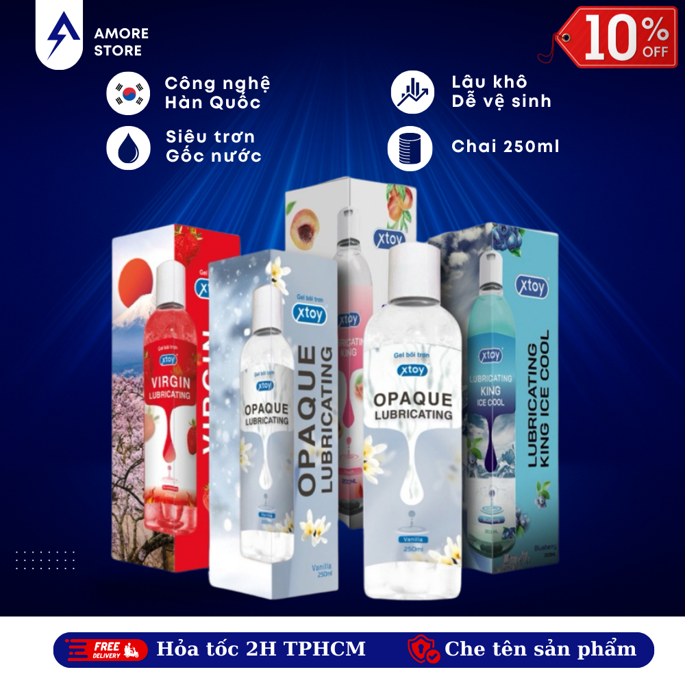 Gel bôi trơn XTOY Lubricating, siêu trơn, gốc nước, lâu khô, cảm giác mát, ấm, đục, 250/200/85/7ml