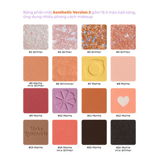 Bảng phấn mắt Lemonade Aesthetic Eyeshadow Palette Version 2 20.8g - Lên màu chuẩn, dễ tán