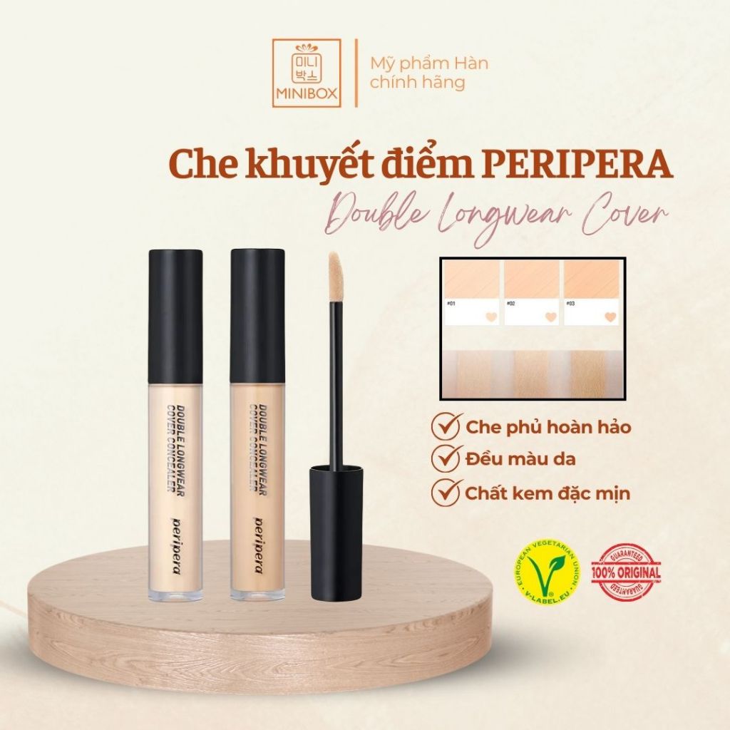 Kem Che Khuyết Điểm PERIPERA Double Longwear Cover Concealer 5.5g