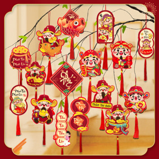 Set 6 Dây Liễn Trang Trí Tết Treo Đào, Mai 2025 KT 6*8cm YD