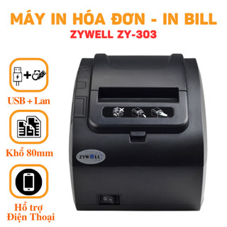 Máy in hoá đơn Zywell ZY303 - Máy in bill Zywell Zy303 Cổng USB + LAN Giá Siêu Tốt Bảo Hành 12 Tháng Chính Hãng