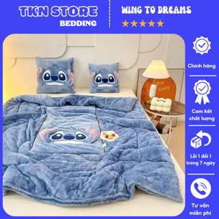 Bộ chăn gối văn phòng gấp gọn thành gối decor, Chăn mền gối tựa đa năng chất liệu len lông cừu siêu ấm cho mùa đông