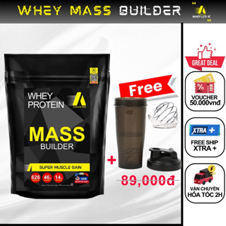 Whey Protein Mass siêu tăng cơ Mass tăng cân, túi 1kg, tặng muỗng đong, thực đơn và giáo án