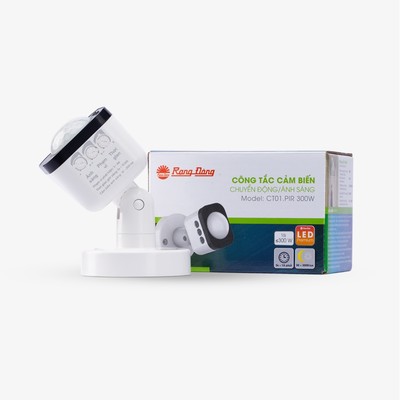 Công tắc cảm biến Rạng Đông CT01.PIR 300W tự động điều khiển tắt bật đèn, chuông báo,..