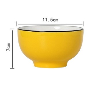 Bộ 2 chén sứ màu vàng 11.5cm - chén cơm sứ màu vàng