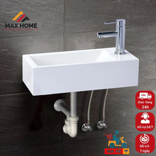 LAVABO MINI NHỎ Chậu rửa mặt lavabo y tế treo tường hay đặt bàn size 37x18cm, 36x25cm, 33x30cm, 46x25cm men NANO
