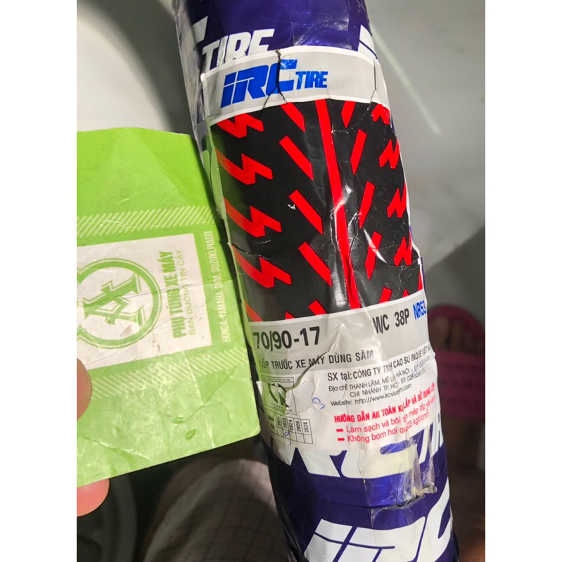 Lốp 70/90-17 IRC ( vỏ xài ruột ) gai Yamaha