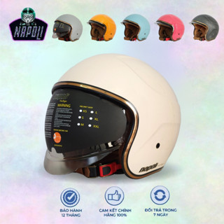  Mũ bảo hiểm Napoli kính âm cao cấp N189 giấu kính dành cho cả nam và nữ  L  