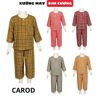 Đồ bộ bé trai quần dài tay dài mặc ngủ chất vải tole lanh Kim Cương CAROD