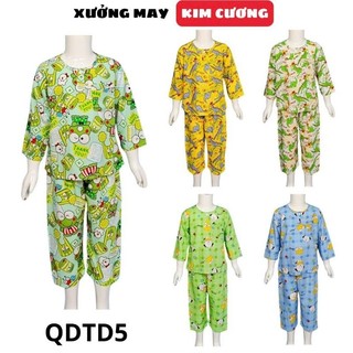 Đồ bộ bé trai quần dài tay dài chất vải tole lanh QDTD5 Kim Cương