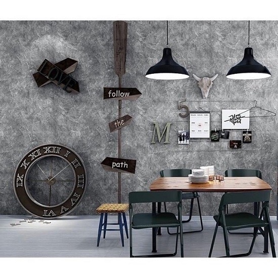 Giấy dán tường Xi măng cuộn dài 10m 💖 SALE TỐT 💖 10m decal dán tường có keo sẵn thời thượng