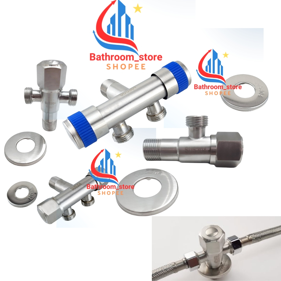 [RẺ VÔ ĐỊCH] Van T cầu , t cầu. Giảm áp chia bồn cầu Inox SUS 304,Van T Chia Nước cho vòi xịt vệ sin
